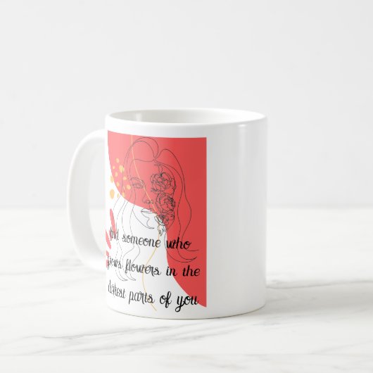 あなたの愛の中で花を育てる人を見つける引用文 コーヒーマグカップ (正面左)