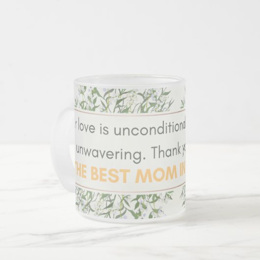 あなたの愛は無条件であり、あなたのサポート フロストグラスマグカップ (正面左)