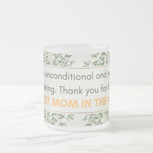 あなたの愛は無条件であり、あなたのサポート フロストグラスマグカップ (中央)