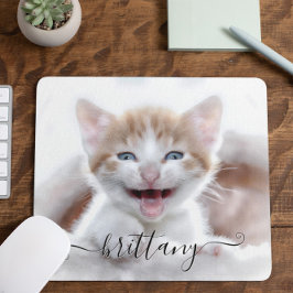 あなたの愛らしい家族のペット子猫の写真 マウスパッド