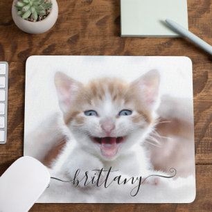あなたの愛らしい家族のペット子猫の写真 マウスパッド