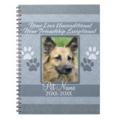 あなたの愛無条件ペット悔やみや弔慰のカスタム ノートブック (正面)