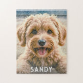 あなたの愛犬の写真 名前入り ペットのおしゃれな記念品 ジグソーパズル (縦)