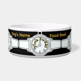 あなたの愛犬の名前　黒い食べ物の時間だよ ボウル