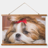 あなたの愛犬の子犬カスタムの写真アート 吊り下げ型タペストリー (正面)