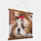 あなたの愛犬の子犬カスタムの写真アート 吊り下げ型タペストリー (傾斜あり)