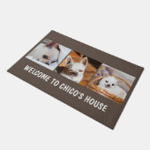 あなたの愛犬チワワカスタムア写真コラージュ文字 ドアマット (アングル)