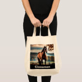 あなたの愛馬の写真と名前のカスタムデザイン トートバッグ (正面(商品))