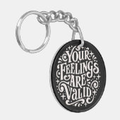 あなたの感覚は有効な感情的な検証である キーホルダー (正面左)