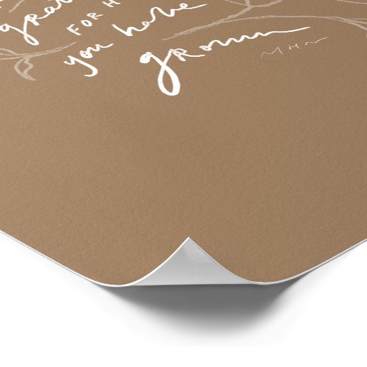 「あなたの成長に感謝しなさい」 ポスター (角)