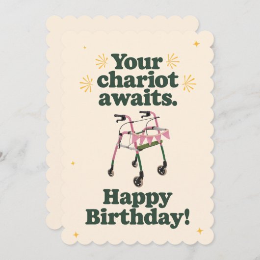 あなたの戦車は古いおもしろい誕生日を待つ 招待状 (正面/裏面)