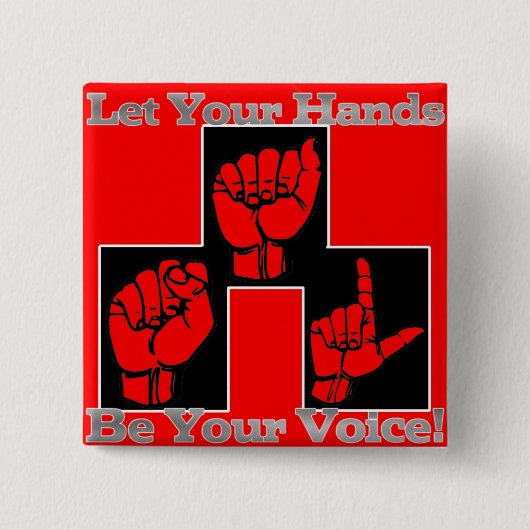 あなたの手があなたの声(2)があるようにして下さい 缶バッジ (正面)