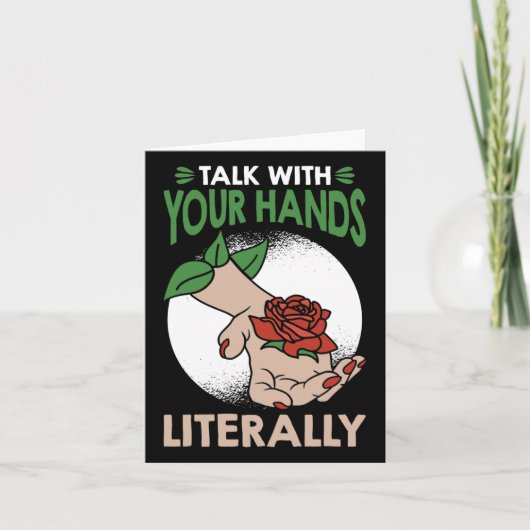 あなたの手で文字通りアメリカの手話で カード (正面)