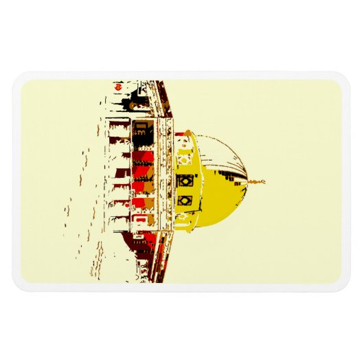 あなたの手の中のエルサレム：岩のドーム柔軟 マグネット (横)