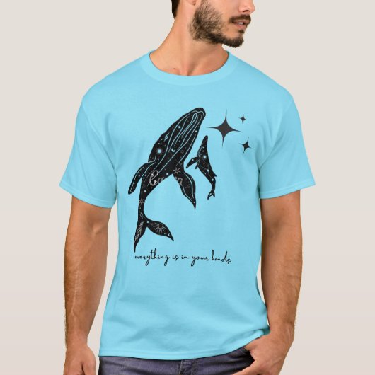 "あなたの手の中の宇宙" Tシャツ (正面)