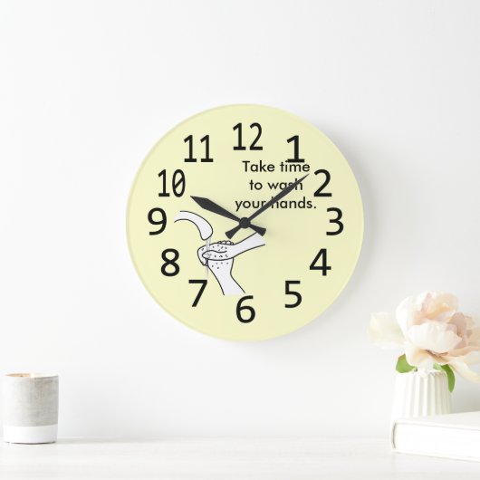 あなたの手の柱時計を洗浄するのに時間をかけて下さい ラージ壁時計 (ホーム)