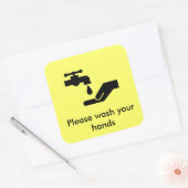 あなたの手を洗浄して下さい スクエアシール (封筒)