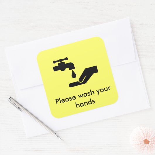 あなたの手を洗浄して下さい スクエアシール (封筒)