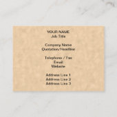 あなたの手紙。 カスタムなモノグラム。 黒及び羊皮紙 名刺 (裏面)