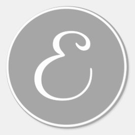 あなたの手紙、カスタムモノグラムEイニシャルグレー ラウンドシール