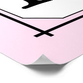 あなたの手紙。モノグカスタムラム。ピンク白黒 ポスター (角)