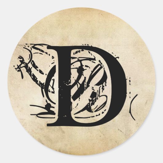 あなたの手紙。モノグカスタムラム。ヴィンテージ感じ. ラウンドシール (正面)