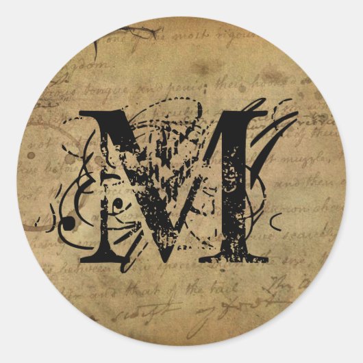 あなたの手紙。モノグカスタムラム。ヴィンテージ感じ. ラウンドシール (正面)