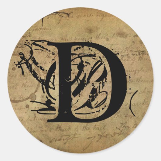 あなたの手紙。モノグカスタムラム。ヴィンテージ感じ. ラウンドシール (正面)