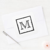 あなたの手紙。モノグカスタムラム。白黒 スクエアシール (封筒)