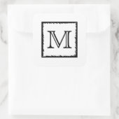 あなたの手紙。モノグカスタムラム。白黒 スクエアシール (バッグ)