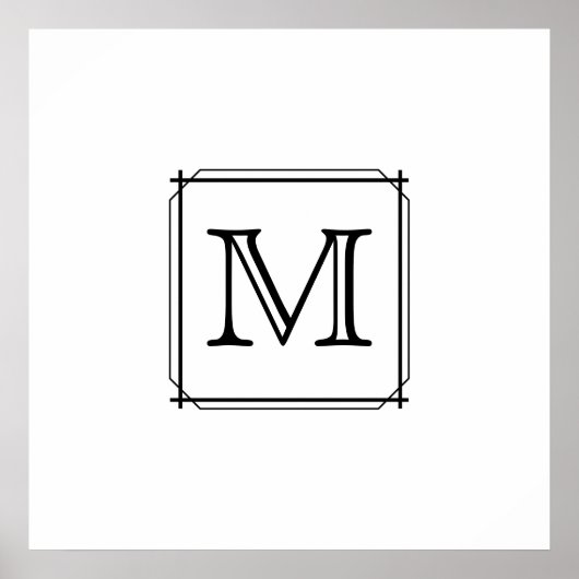 あなたの手紙。モノグカスタムラム。白黒 ポスター (正面)