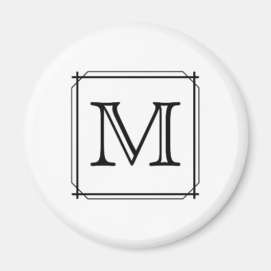 あなたの手紙。モノグカスタムラム。白黒 マグネット (正面)