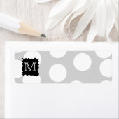 あなたの手紙、モノグラム。ドットと黒いスプラット。 ラベル (インサイチュ)