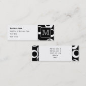 あなたの手紙。 白黒モノグラム。 おもしろいパターン スキニー名刺 (正面/裏面)