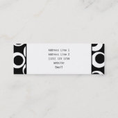 あなたの手紙。 白黒モノグラム。 おもしろいパターン スキニー名刺 (裏面)