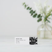 あなたの手紙。 白黒モノグラム。 おもしろいパターン スキニー名刺 (スタンド正面)