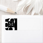 あなたの手紙。白黒モノグラム。おもしろいパターン ラベル (インサイチュ)