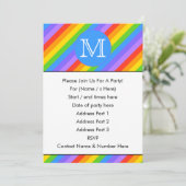 あなたの手紙、虹のストライプなモノグラム 招待状 (スタンド正面)