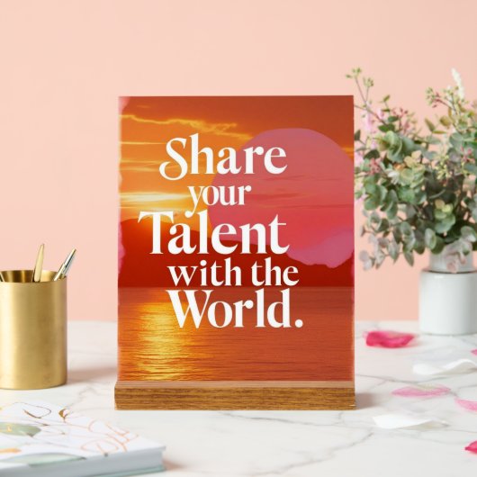 あなたの才能を世界に共有させる アクリルサイン (ウェディング)