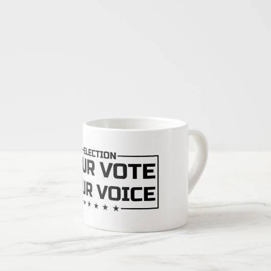 あなたの投票あなたの声ブラックフォント エスプレッソカップ (正面右)