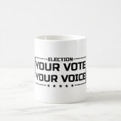 あなたの投票あなたの声ブラックフォント モーフィングマグカップ (中央)