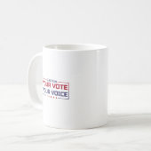 あなたの投票あなたの声 カラーフォント コーヒーマグカップ (正面左)