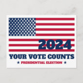 あなたの投票が重要 アメリカ国旗 2024年選挙 ポストカード (正面)