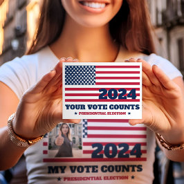 あなたの投票が重要 アメリカ国旗 2024年選挙 ポストカード