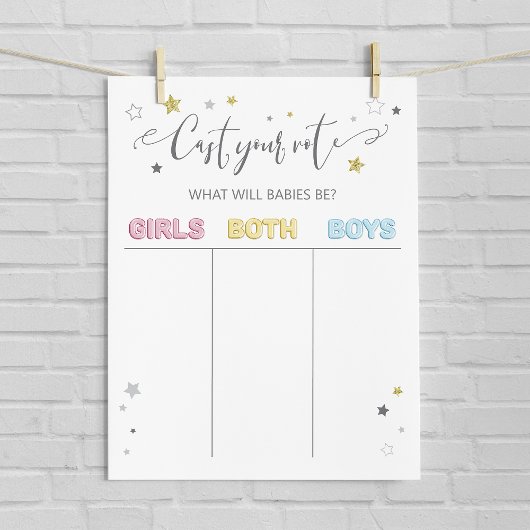 あなたの投票の双子の性別のリビールサイン、中立をキャスト ポスター