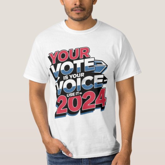 あなたの投票はあなたの声である – 2024愛国心でそれを使用 Tシャツ (正面)