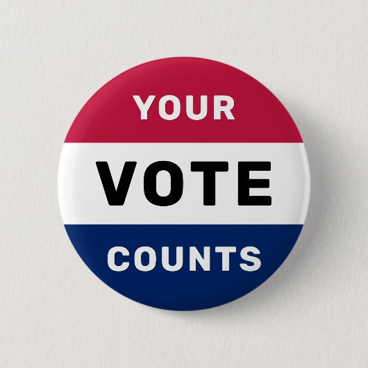 あなたの投票は愛国的なアメリカの選挙を数える2024 缶バッジ (正面)