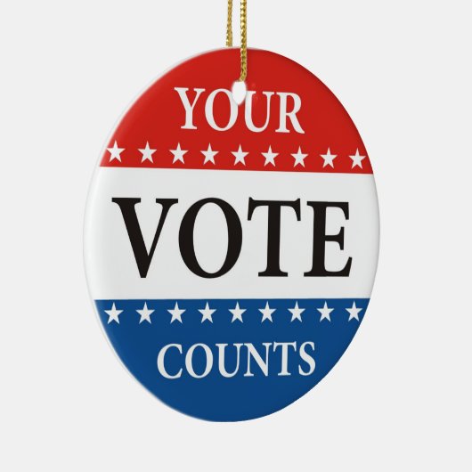 あなたの投票は米国の大統領の選挙の政治を数えます セラミックオーナメント (右)