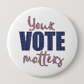 あなたの投票は米国の選挙に重要である 缶バッジ (正面)