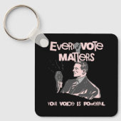 あなたの投票は選挙の政治ピンク印刷に問題 キーホルダー (正面)
